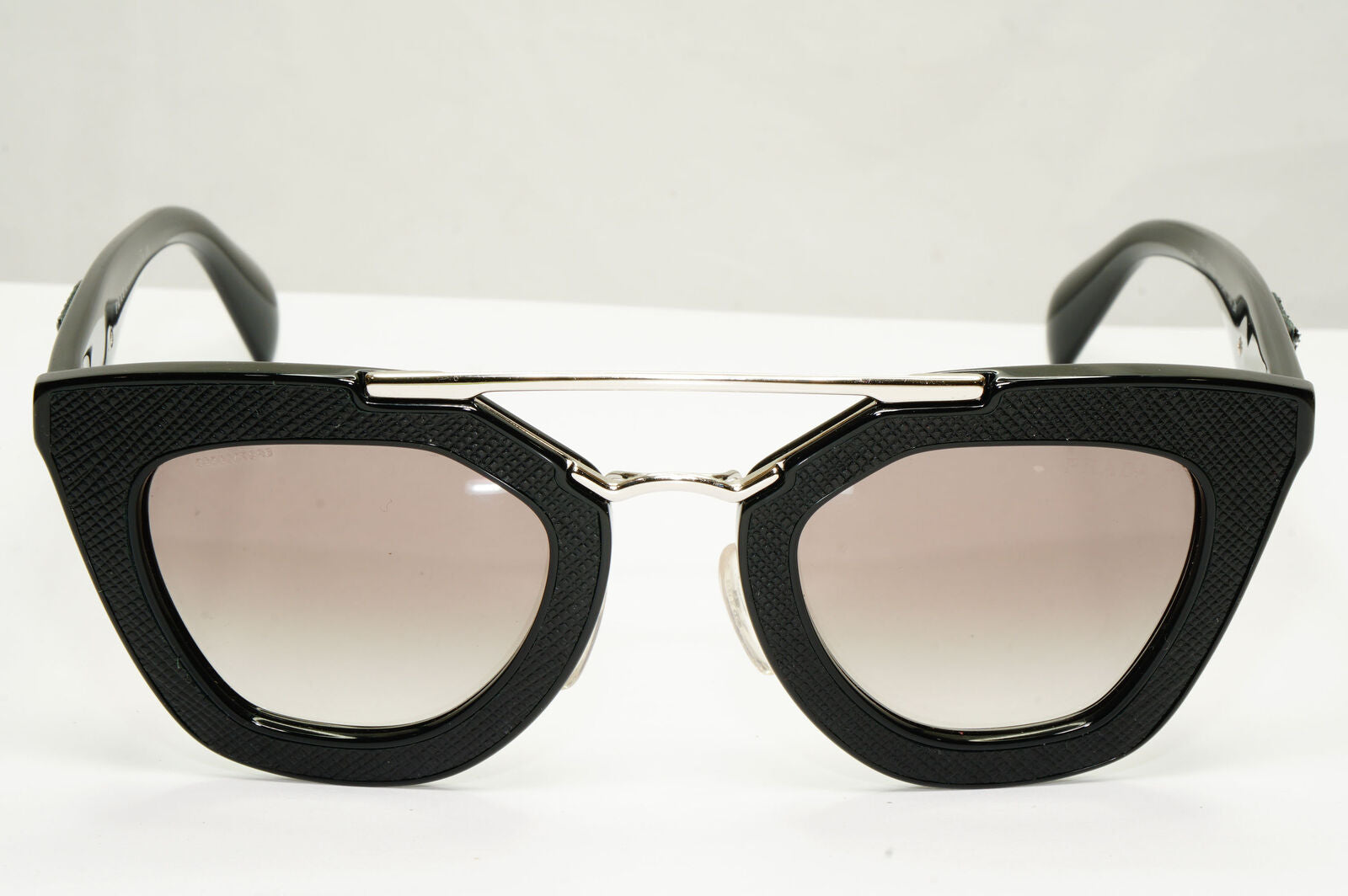 Prada Black Cinema Saffiano Leather Sunglasses PR14SS SPR 14S 1AB-0A7 221122