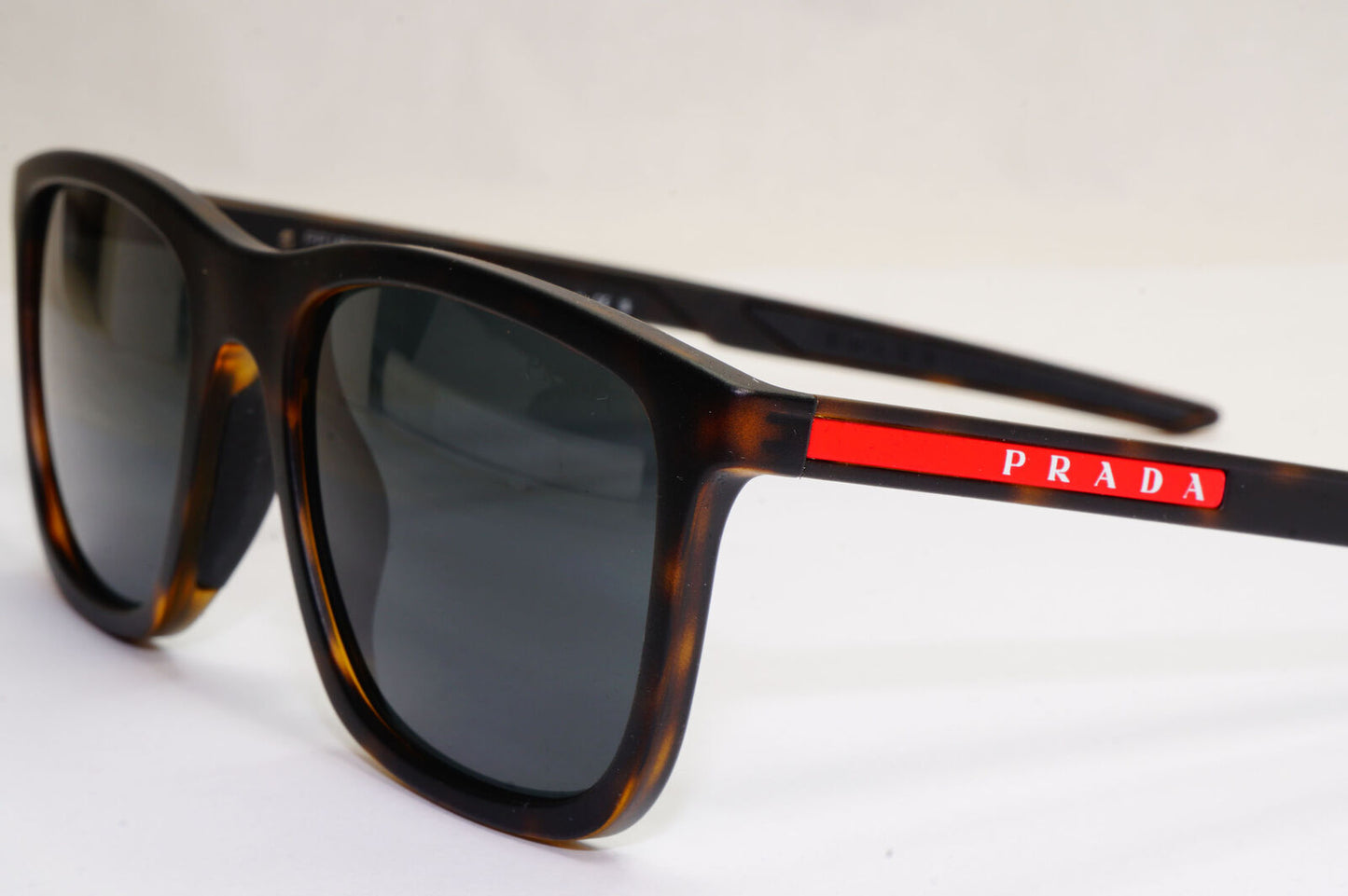 Prada Sunglasses Dark Brown Tortoiseshell Square Grey PS10WS SPS 10W 581-06F
