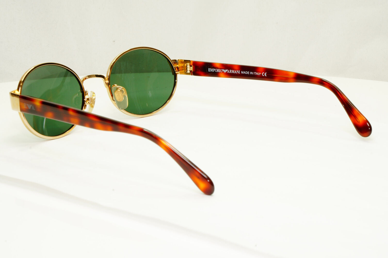 Emporio Armani 1997 Vintage Sunglasses Green Gold Eagle Oval Metal 081-S 743