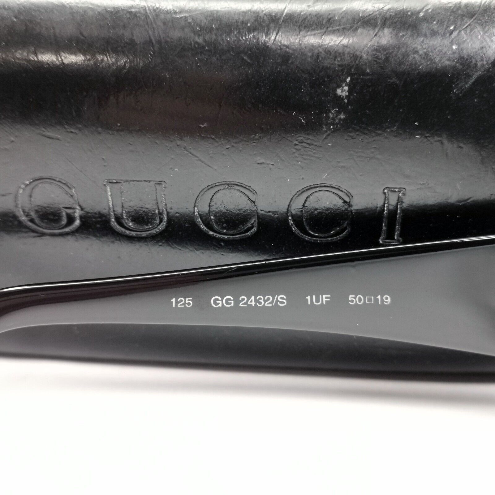 Gucci Sunglasses 1998 Vintage Black Rectangle Retro Unisex GG 2432/S 1UF 301224