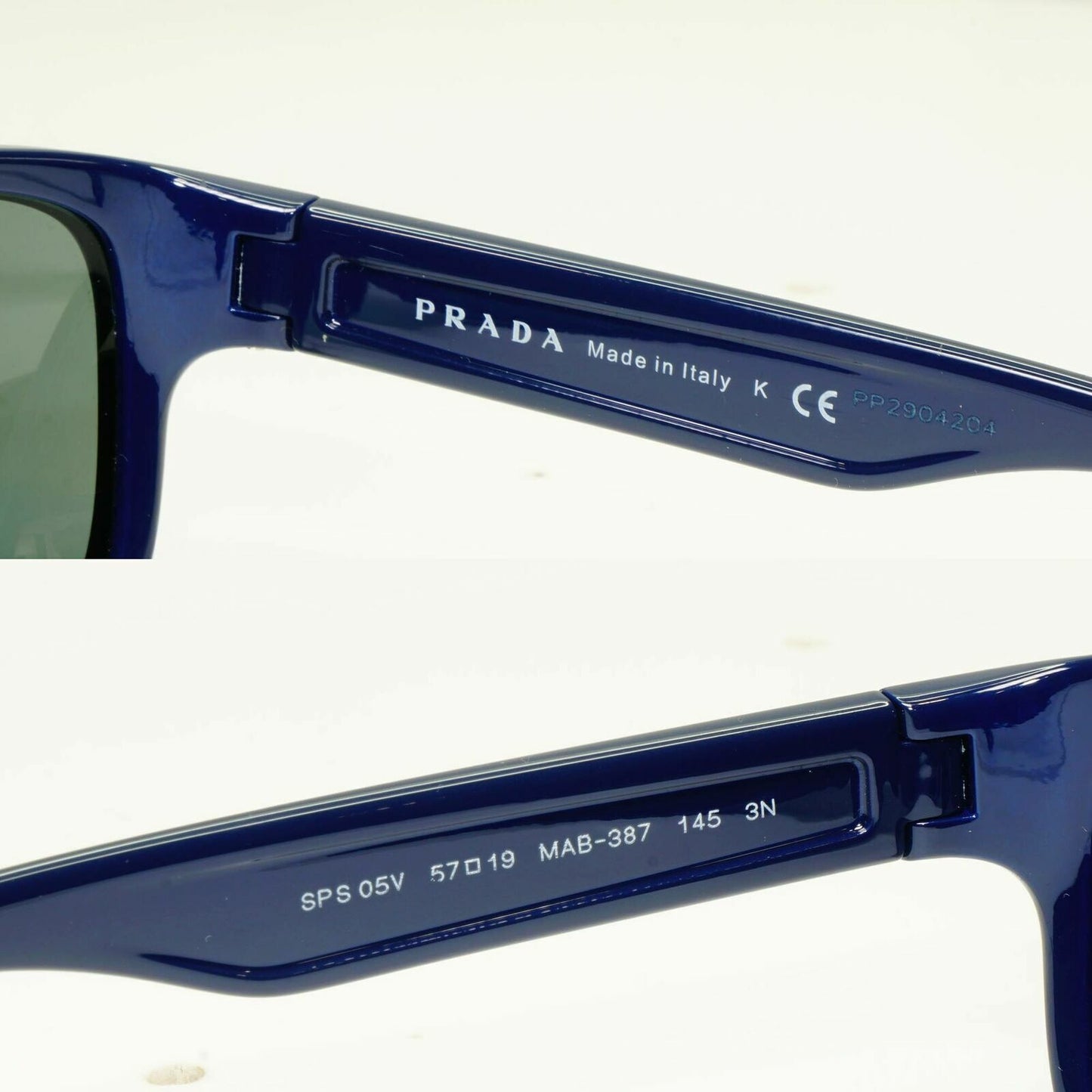 Prada Sunglasses Blue Mens Designer Square SPS 05V MAB-387 Red Stripe Sport