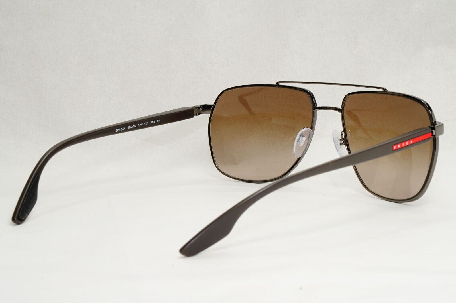 Prada Sunglasses Brown Gradient Pilot Gunmetal PS55VS SPS 55V 5AV-1X1 59mm