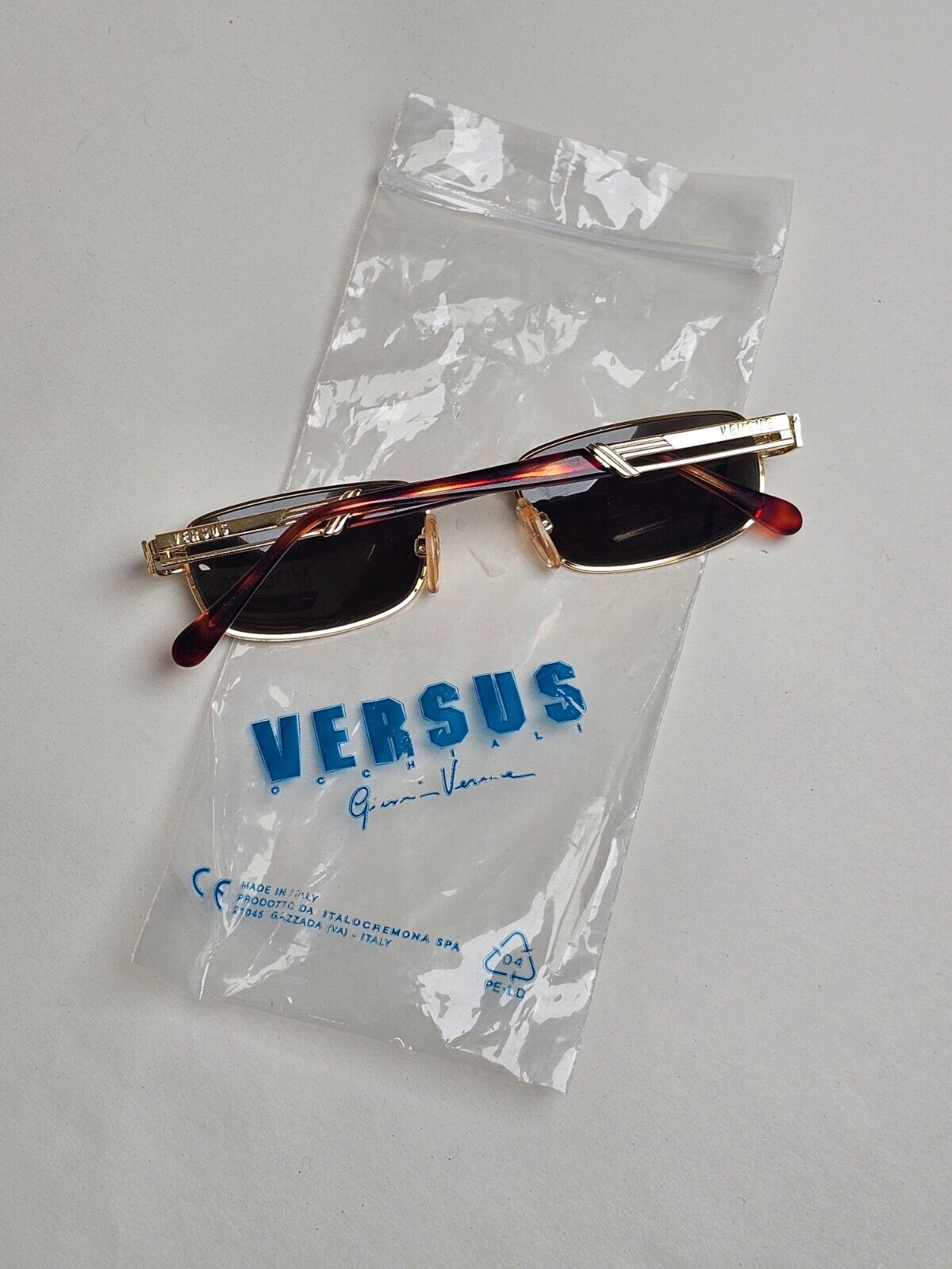 Versus Sunglasses 1996 by Gianni Versace Vintage Gold Grey MOD F20 COL 030