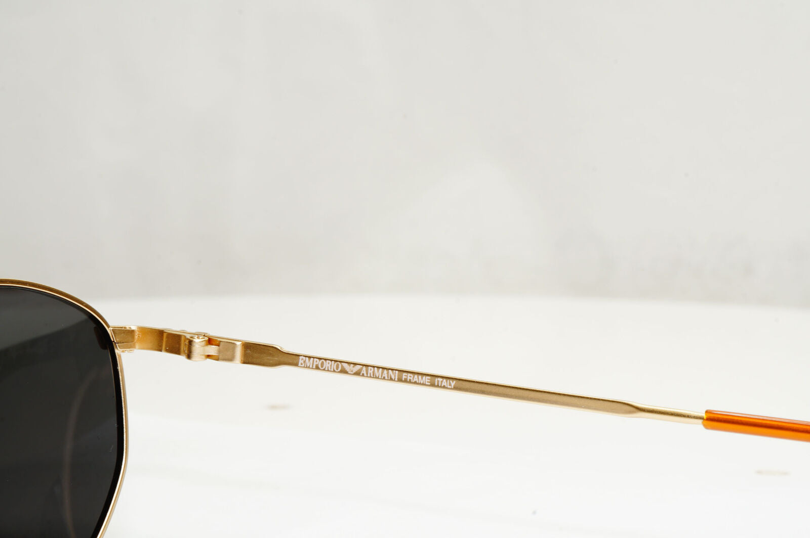 Emporio Armani Sunglasses 1997 Vintage Gold Black Metal Round 031 703 48mm C