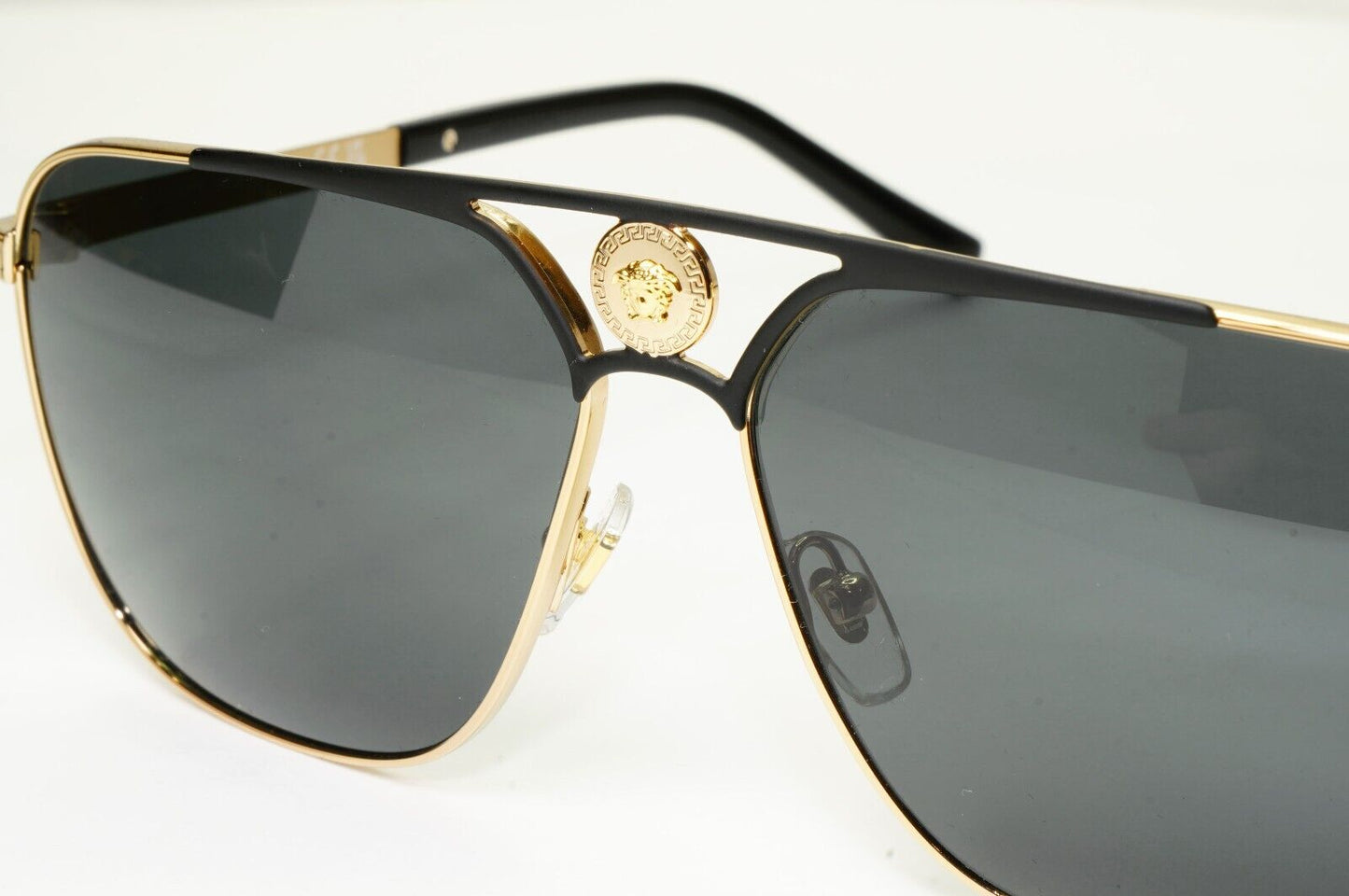 Versace Sunglasses Gold Black Medusa Square Metal MOD 2238 1436/87