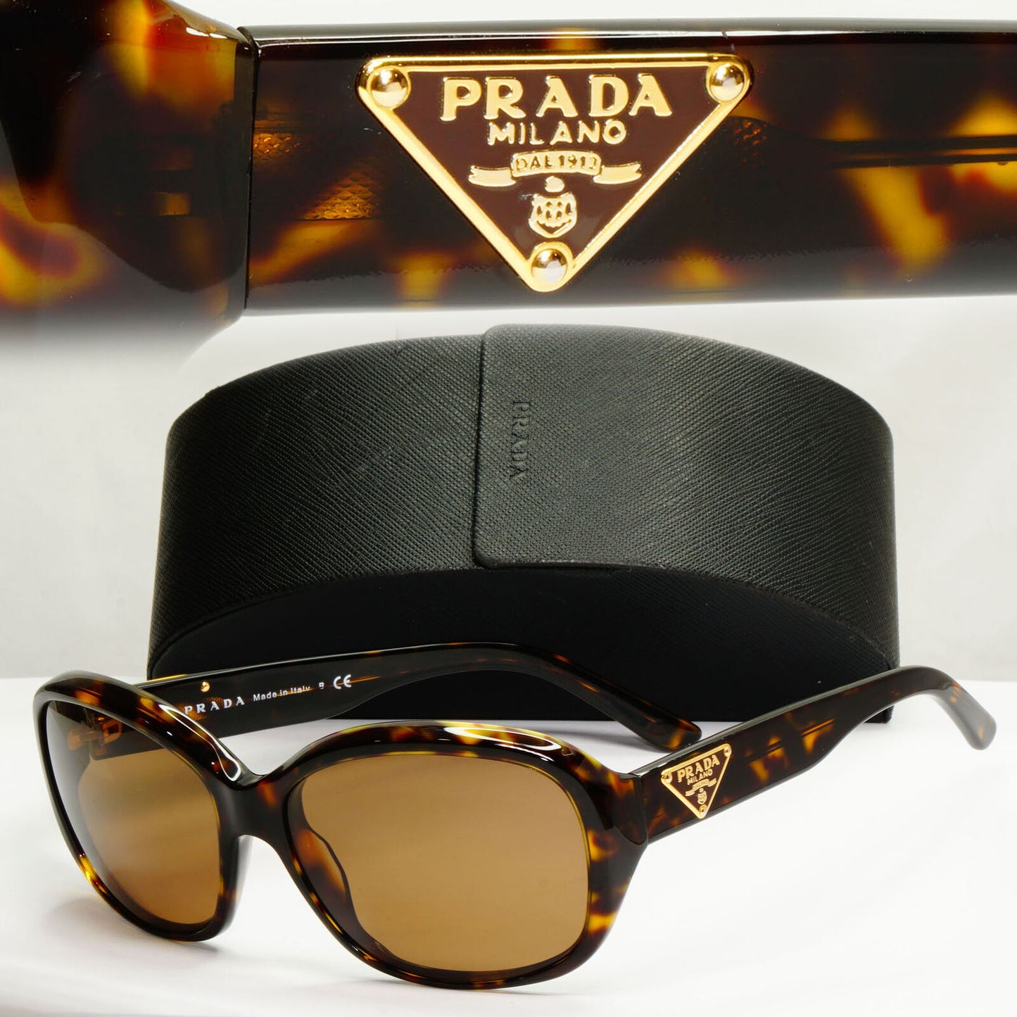 Prada 2011 Triangle Logo Sunglasses Brown Gold PR10MS SPR 10M 2AU-8C1 141122
