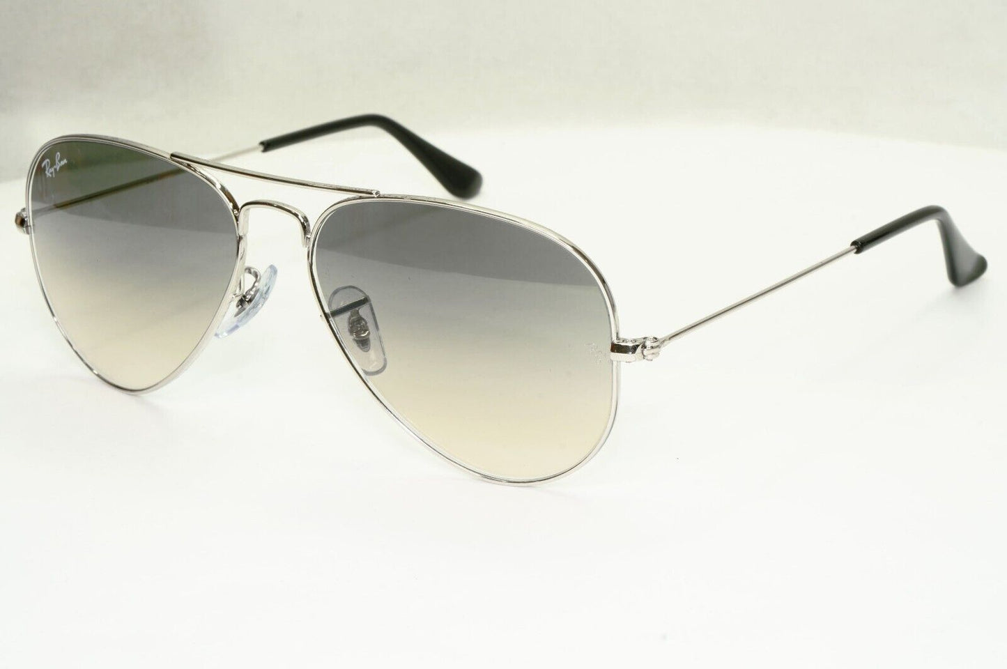 Ray-Ban Sunglasses Silver Gradient Grey Metal Small RB 3025 Aviator 003/32 55mm