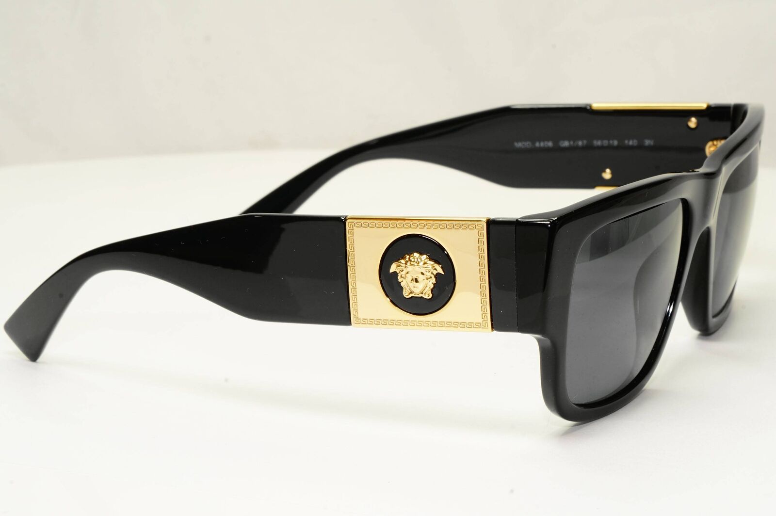 Versace Sunglasses Black Medusa Gold Square Biggie MOD VE 4406 GB1/87