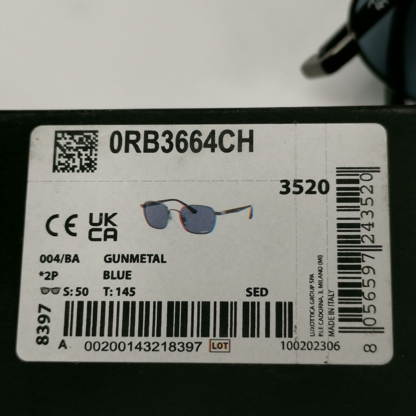 Ray-Ban Sunglasses Polarized Chromance Gunmetal Grey Blue RB 3664-CH 004/BA 50mm