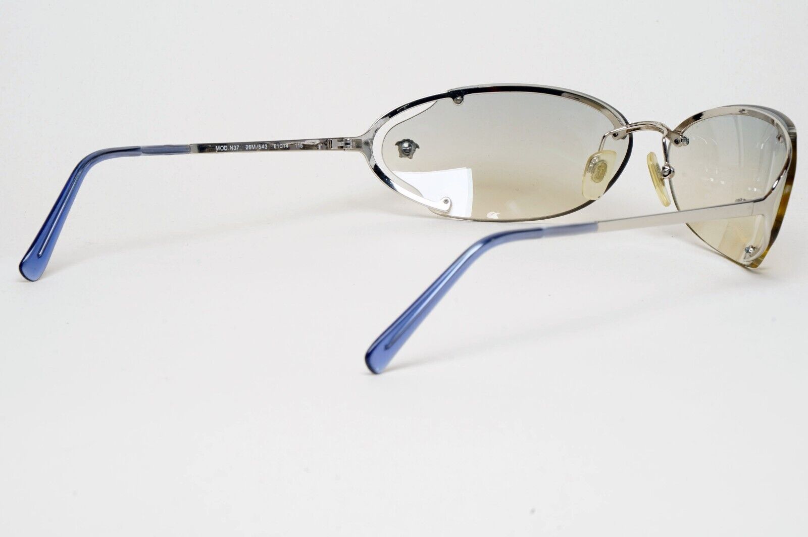 Versace Sunglasses 2001 Vintage Silver Grey Rimless MOD N37 26M/543 220125