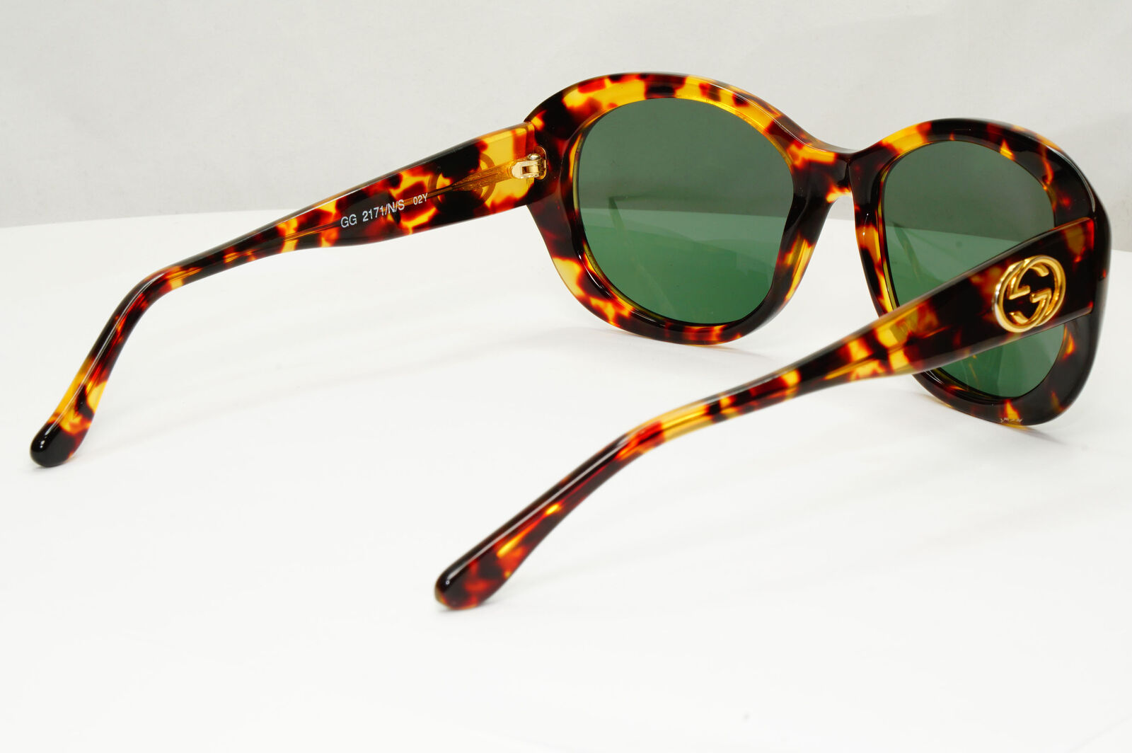 Gucci 1996 Sunglasses Vintage Brown Tortoise Green Gold GG 2171/N/S 02Y 181022