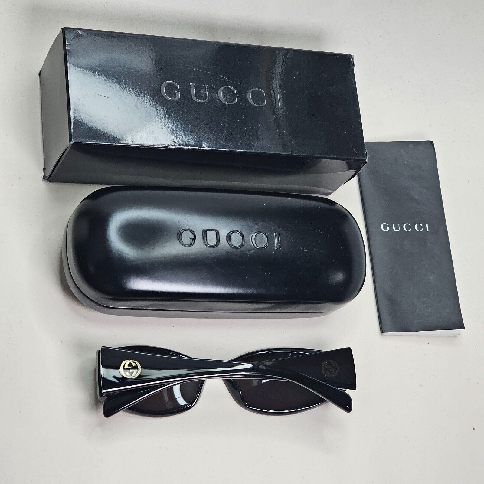 Gucci Sunglasses 1999 Vintage Black Green Rectangle GG 2524/S 807 081024