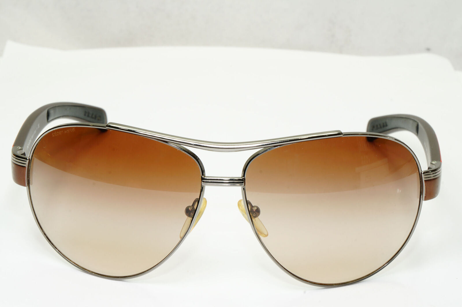 Prada Sunglasses Brown Pilot Red Stripe PS50IS SPS 50I 5AV-6S1 62mm 280323