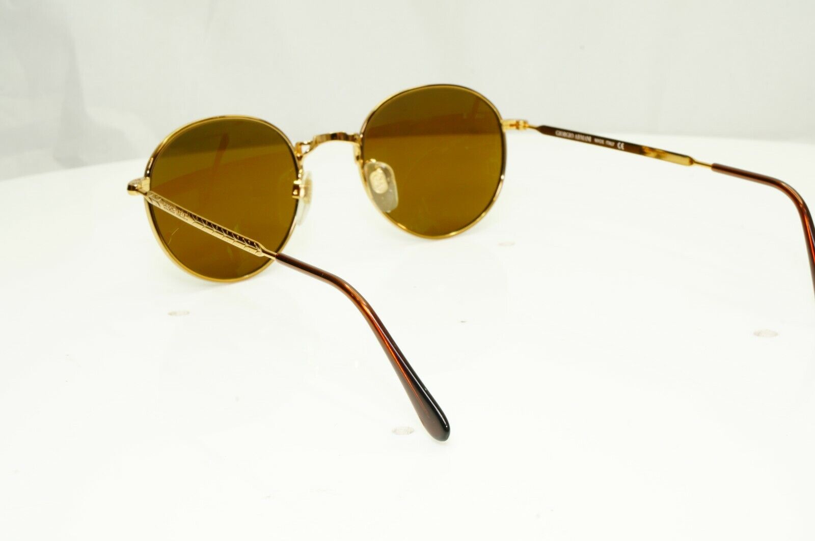 Authentic Giorgio Armani 1997 Vintage Sunglasses Gold Round Men Women 652 927