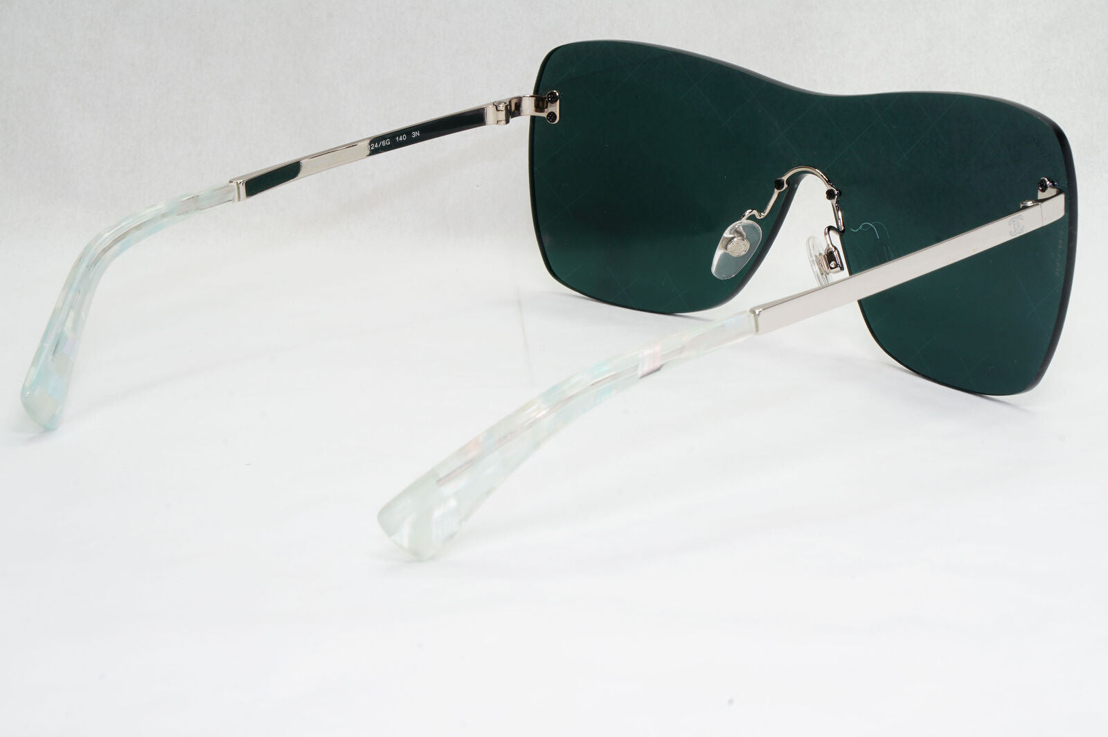 Chanel Sunglasses Silver Grey Mirrored Shield Visor 4215 c.124/6G