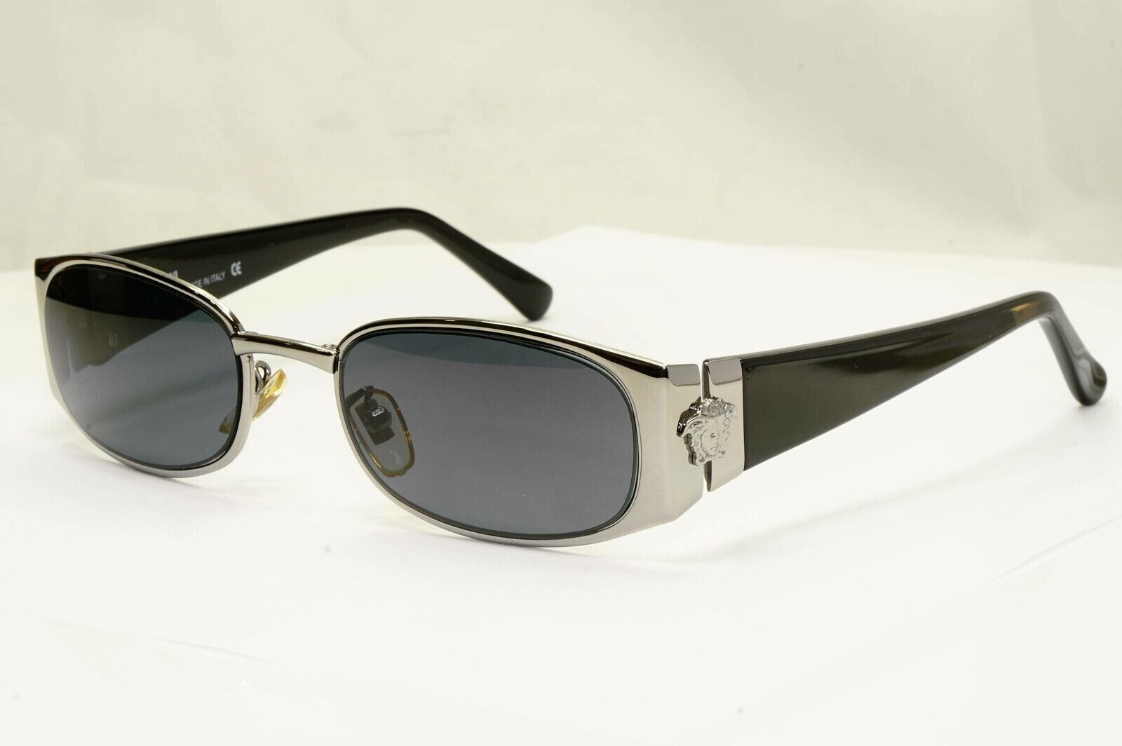 Gianni Versace 1996 Vintage Silver Black Medusa Metal Sunglasses MOD X31 COL 029
