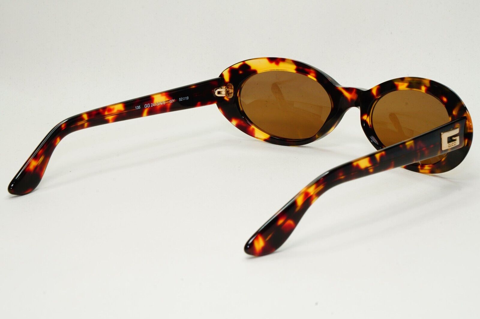 Gucci Sunglasses 1997 Vintage Brown Tortoise Oval GG 2413/N/S 02Y 52mm 171024