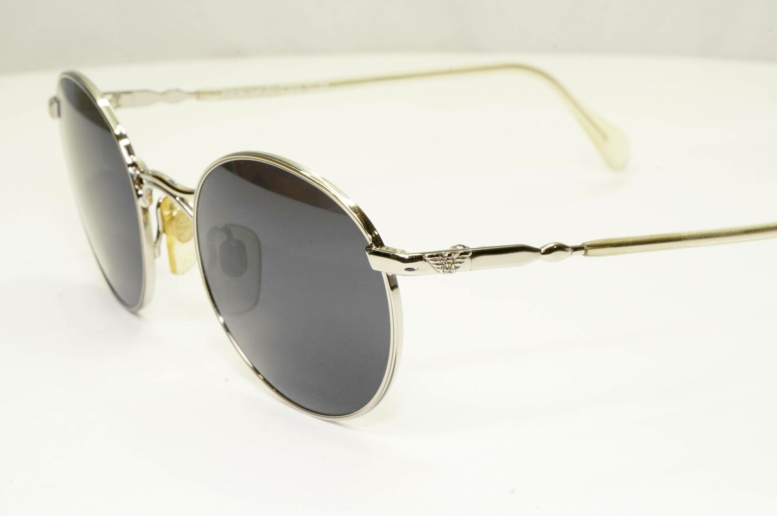 Emporio Armani 1997 Vintage Sunglasses Mens Womens Round Silver Black 059-S 707