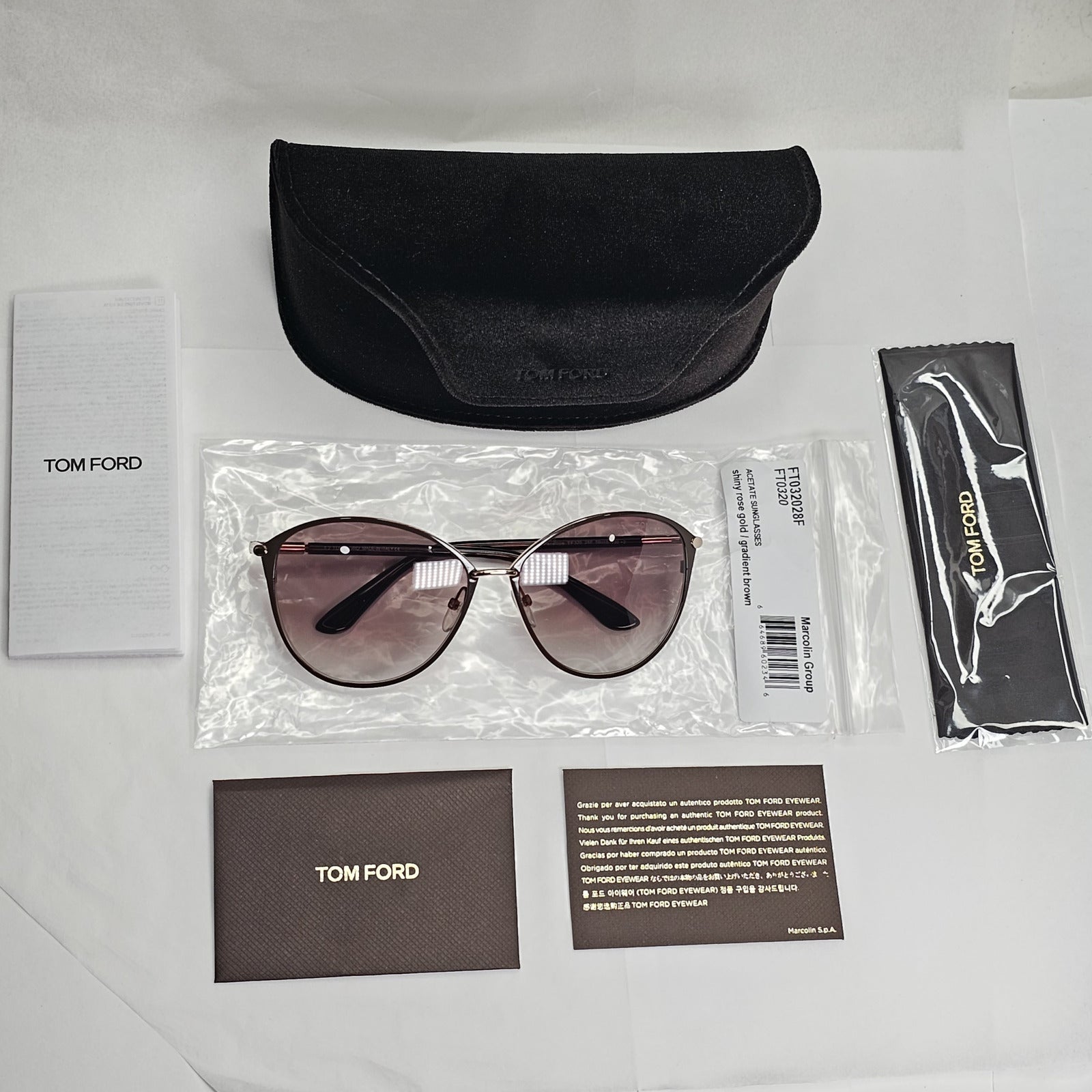 Tom Ford Sunglasses Penelope Gold Brown Gradient FT0320 TF 320 28F 59mm