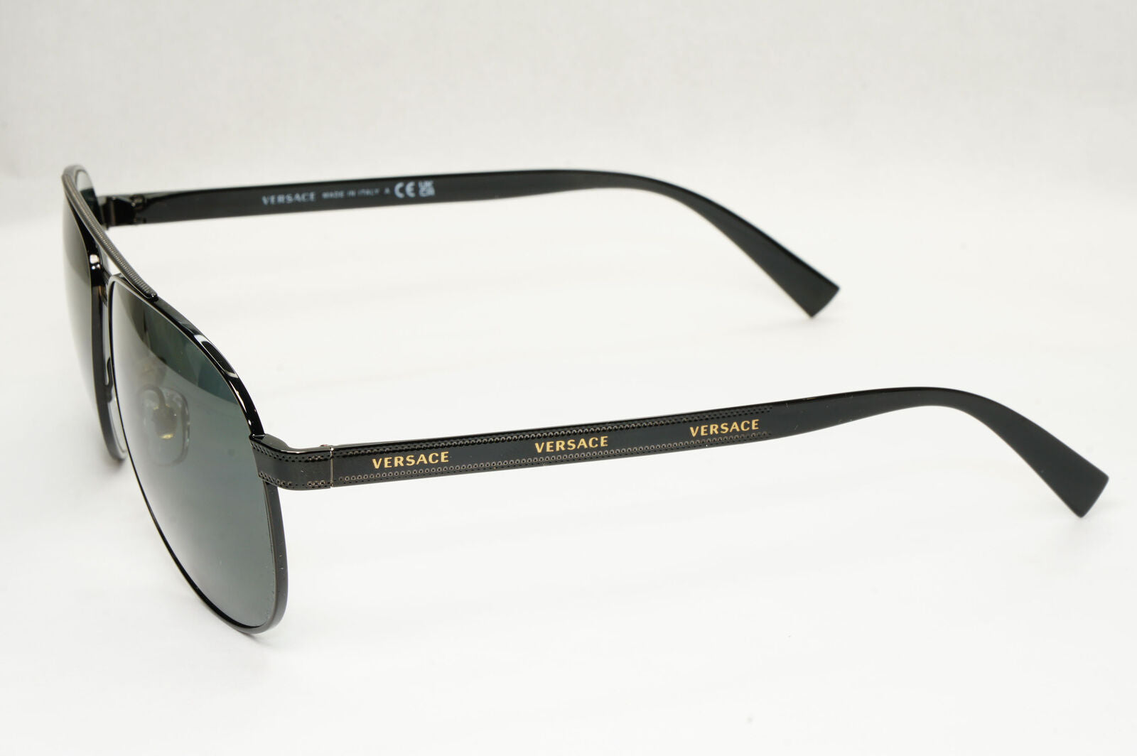Versace Sunglasses Black Pilot Metal Fashion Designer MOD VE 2209 1009/87