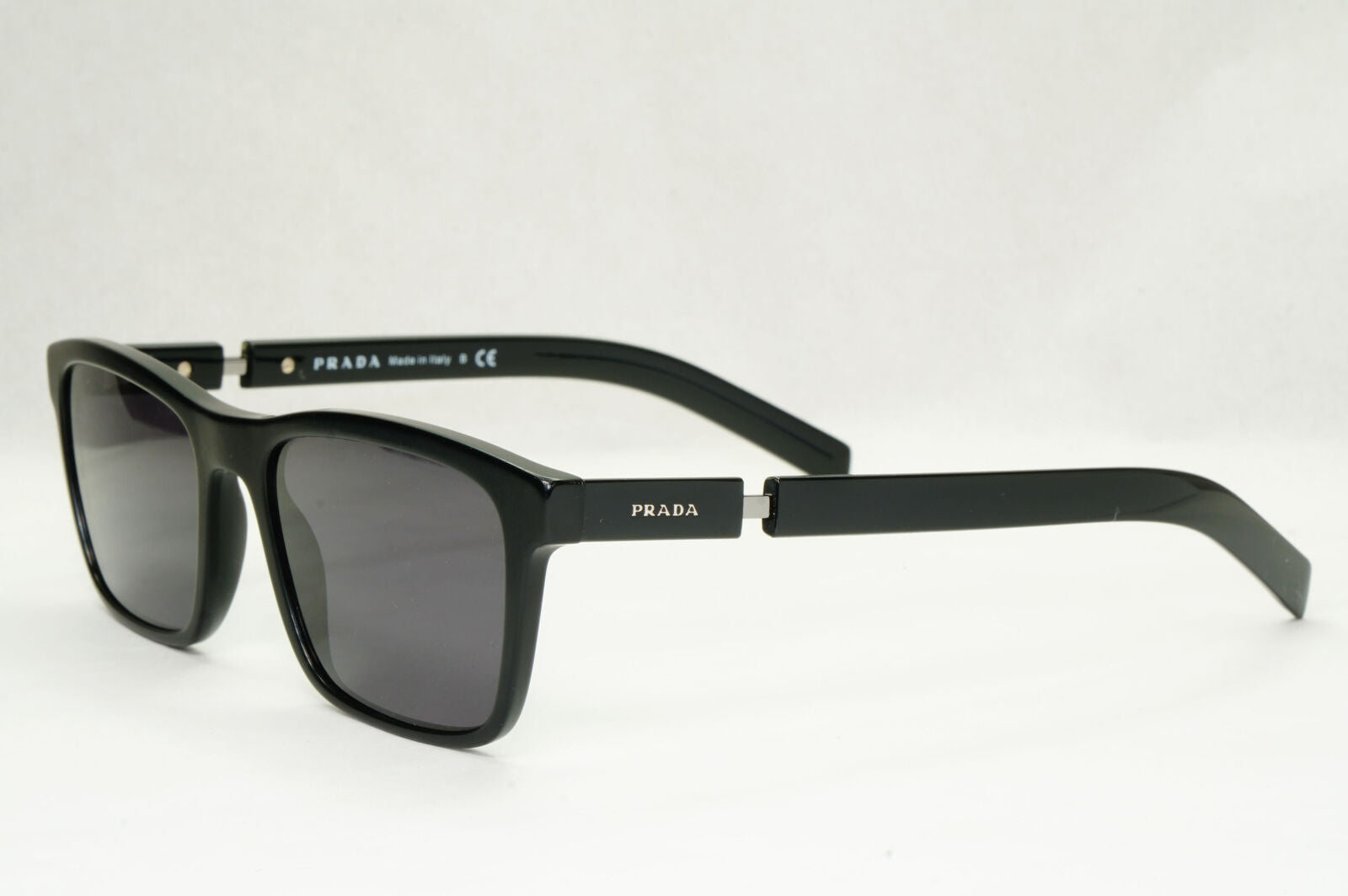 Prada Sunglasses Black Glossy Square Fashion PR16XV VPR 16X 1BO-1O1 55mm
