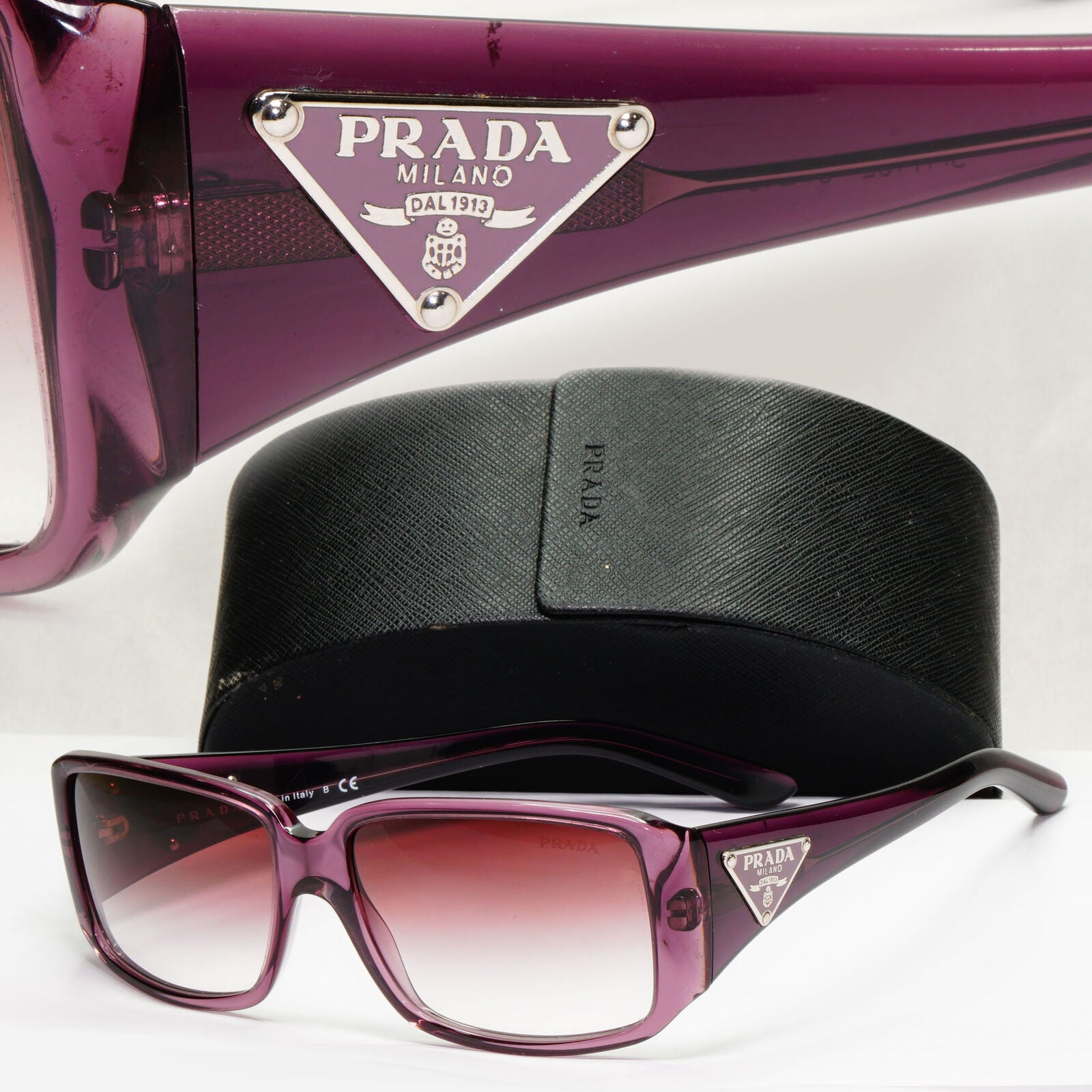 Prada Sunglasses 2010 Vintage Triangle Logo Purple PR16LS SPR 16L 7WR-4V1 141223
