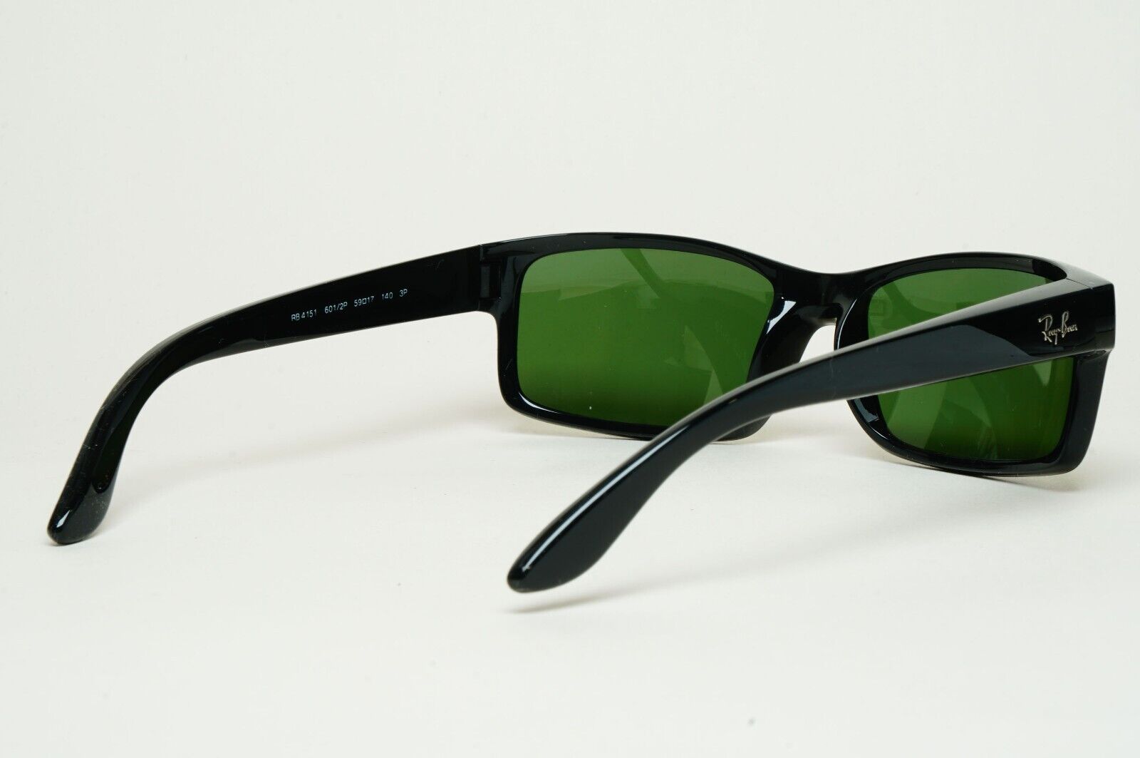 Ray-Ban Sunglasses Polarised Black Rectangle Green Square RB 4151 601/2P 59mm