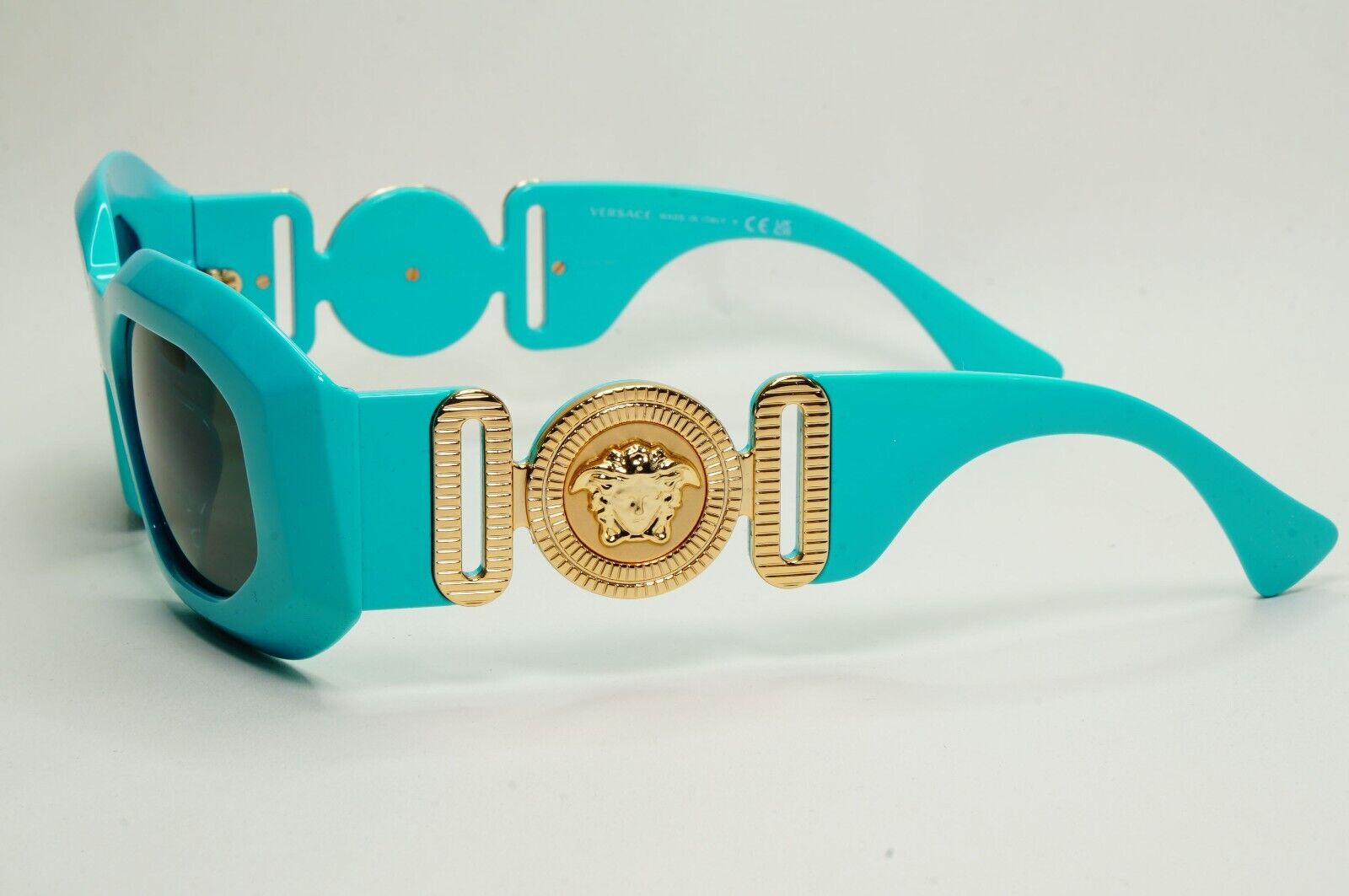 Versace Sunglasses Azure Gold Medusa Biggie Square MOD VE 4425U 5439/87 53mm