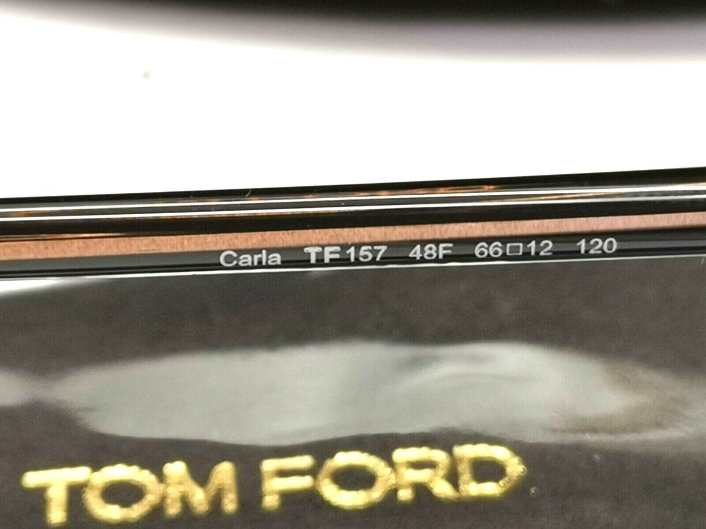 Authentic TOM FORD Womens Sunglasses Shiny Bronze Brown Carla TF157 48F 34462
