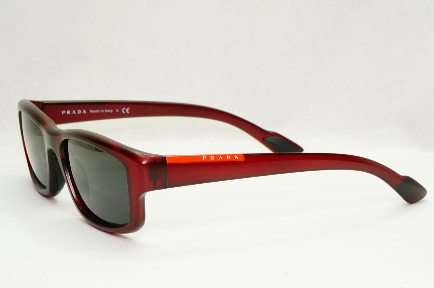 Prada Sunglasses Red Burgundy Black Square Rectangle PS02EV VPS 02E MAZ-1O1 54mm