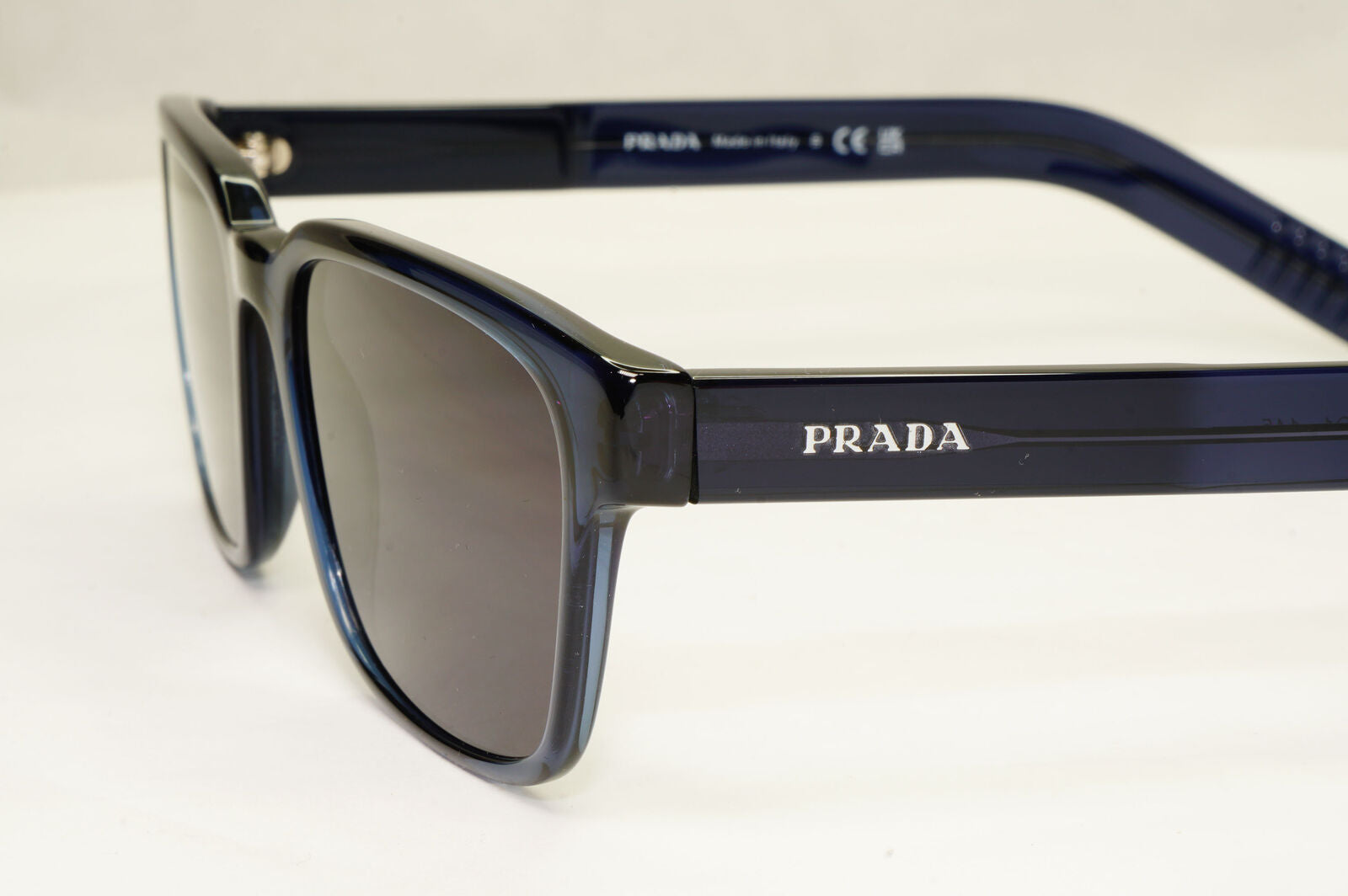 Prada Sunglasses Dark Blue Transparent Black Square PR15WV VPR 15W 08Q-1O1 53mm