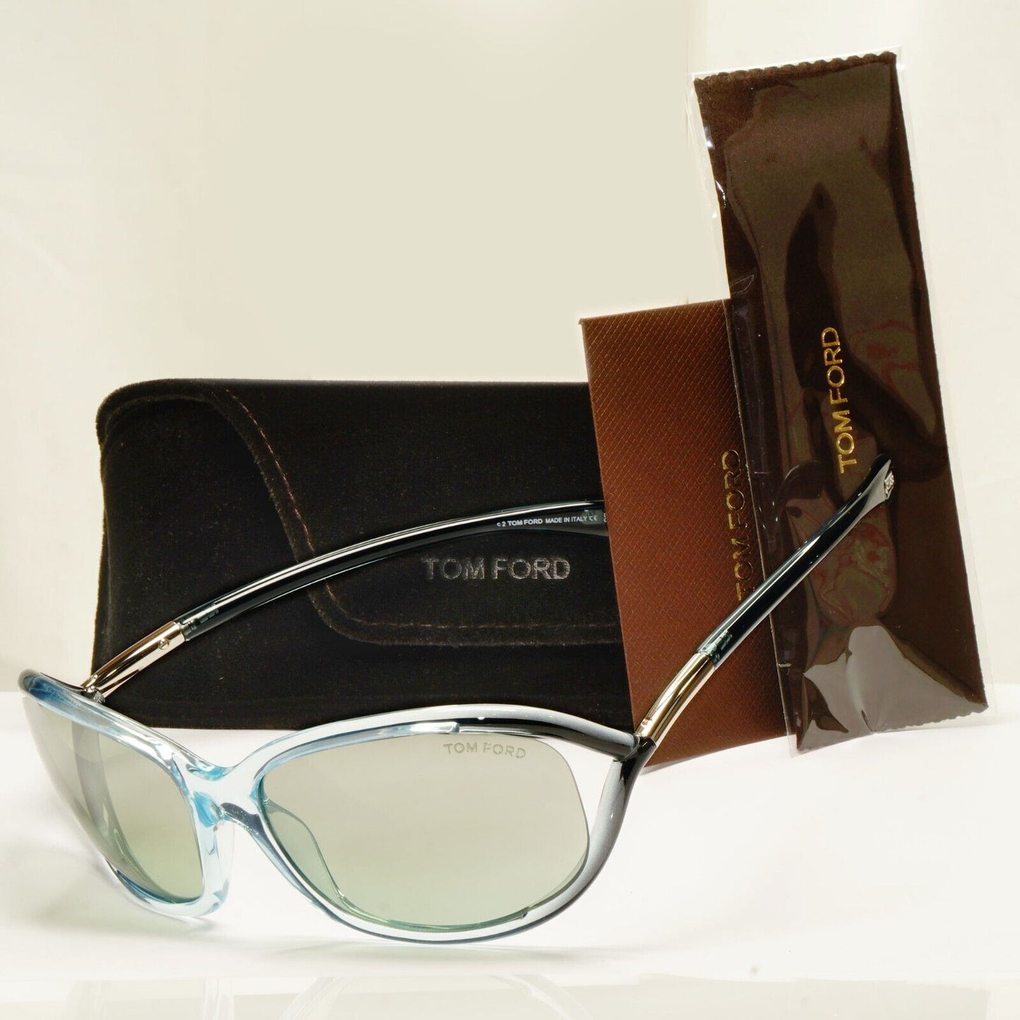 Tom Ford Jennifer Sunglasses Womens Designer Ice Blue Grey Mirror TF8 93Q FT0008