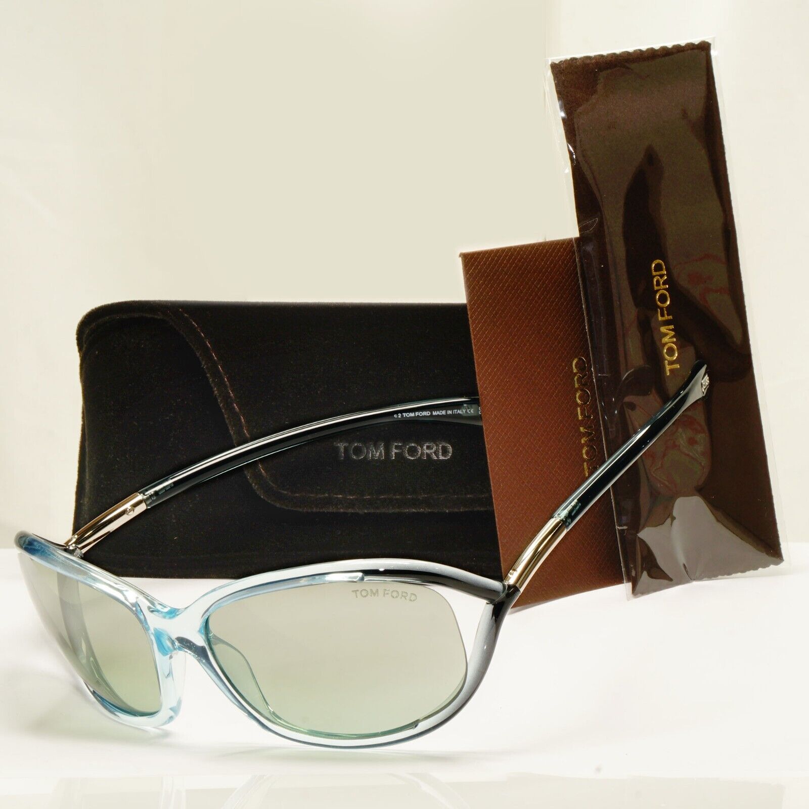 Tom Ford Jennifer Sunglasses Womens Designer Ice Blue Grey Mirror TF8 93Q FT0008