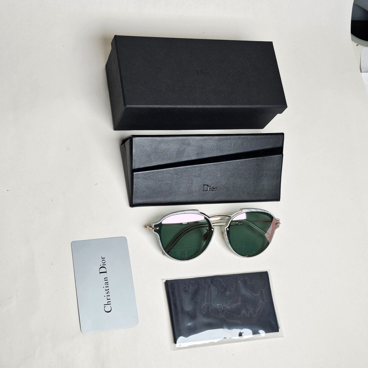 Dior Sunglasses Gold Grey Pale Pink Mirror Eclat GB70J 60mm 120125