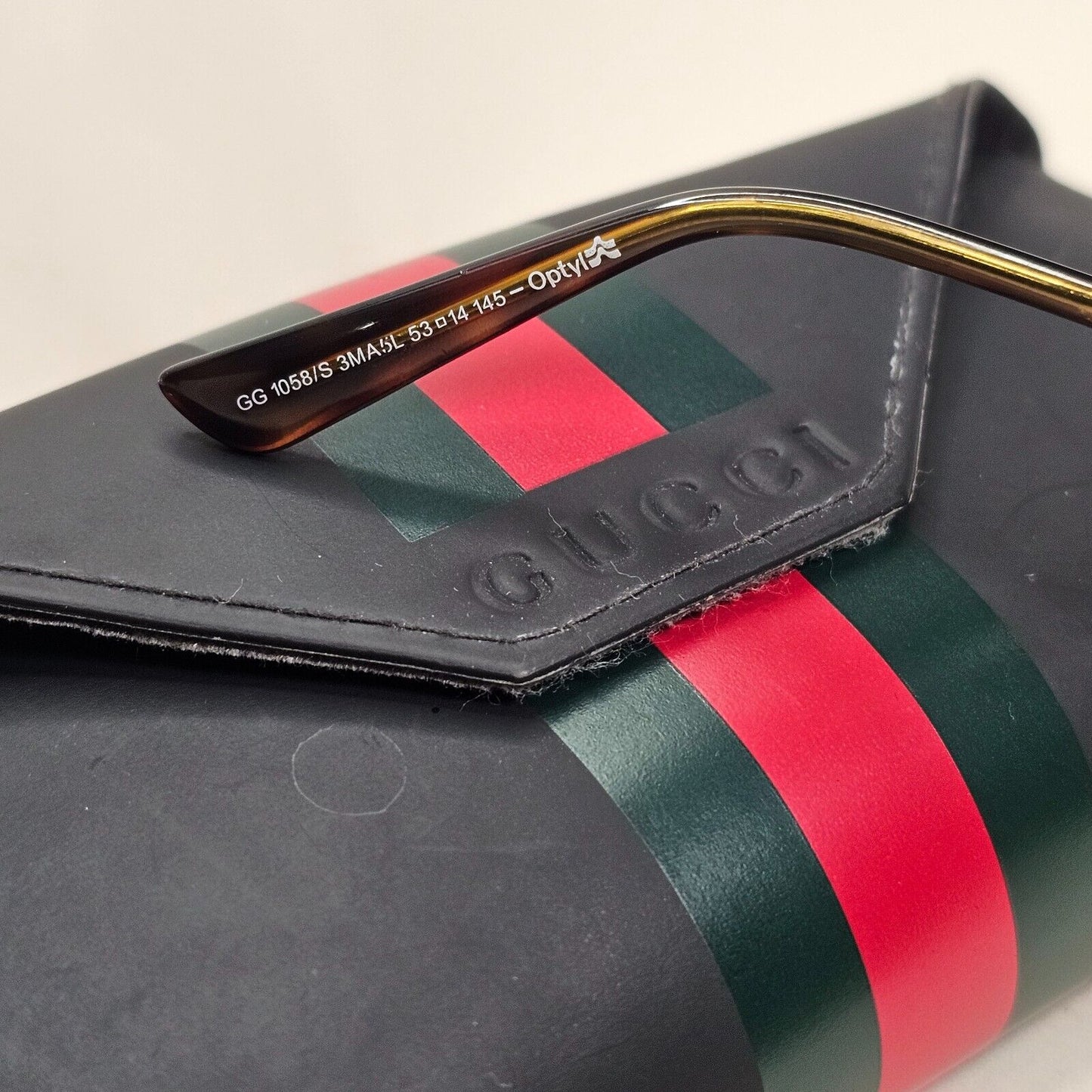 Gucci Sunglasses 2012 Vintage Brown Tortoise Green Square GG 1058/S 3MA5L 081124
