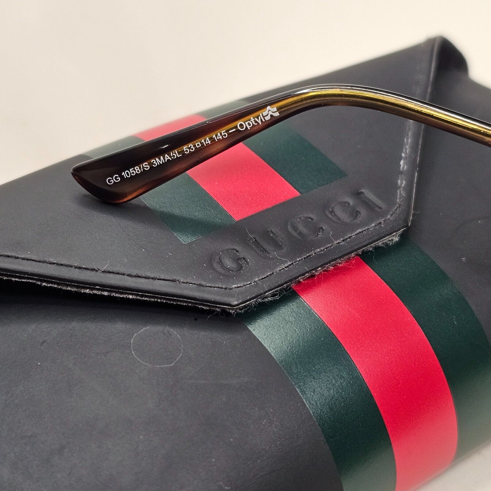 Gucci Sunglasses 2012 Vintage Brown Tortoise Green Square GG 1058/S 3MA5L 081124