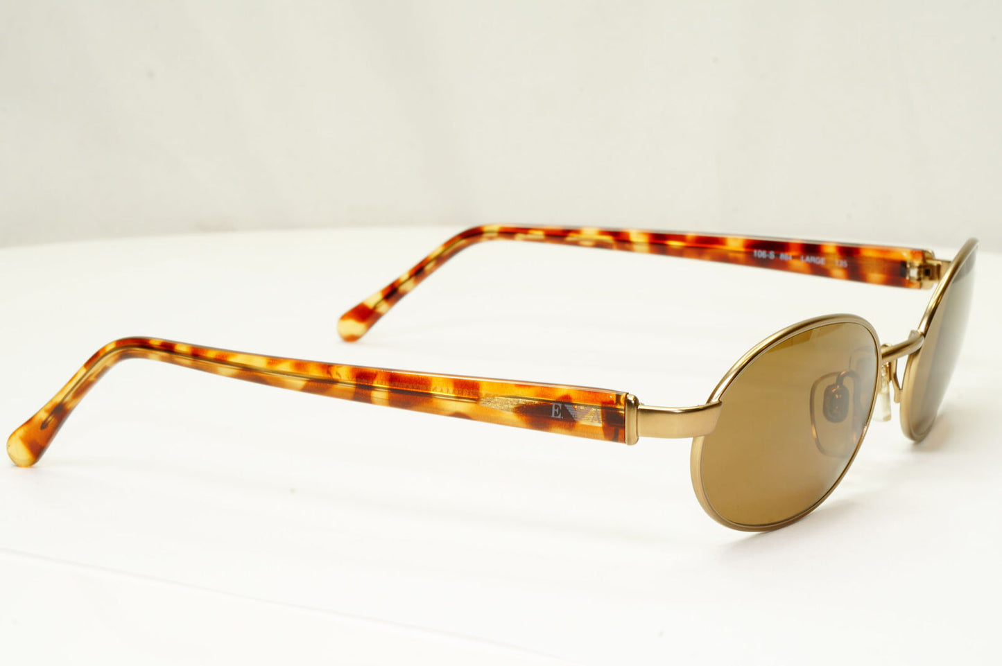 Emporio Armani 1997 Vintage Sunglasses Mens Womens Oval Bronze Metal 106-S 884