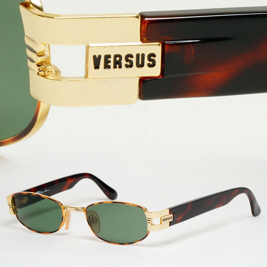 Versus Sunglasses 1996 by Gianni Versace Vintage Gold Green MOD F31 COL 36M