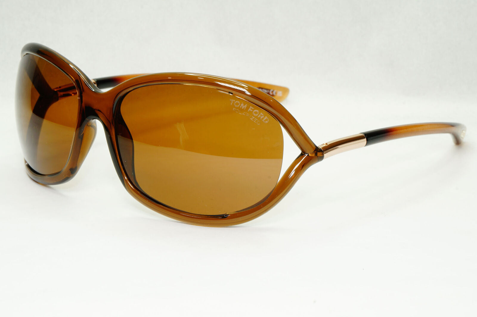 Tom Ford Sunglasses Jennifer Polarized Brown Gold Wrap Designer FT0008 TF8 48H