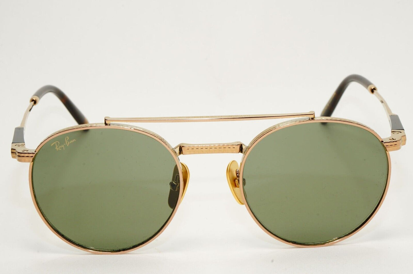 Ray-Ban Sunglasses Round II Titanium Gold Arista Green RB 8237 3138/52 50mm