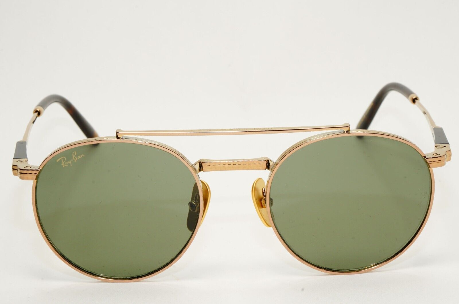 Ray-Ban Sunglasses Round II Titanium Gold Arista Green RB 8237 3138/52 50mm