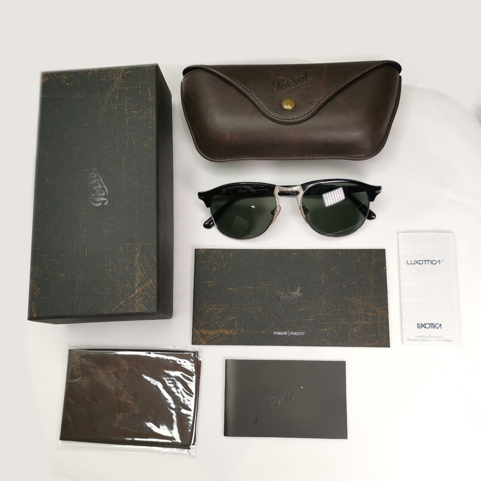 Persol Sunglasses 2015 Polarized Black Green Grey Silver 8649-S 95/58 53mm
