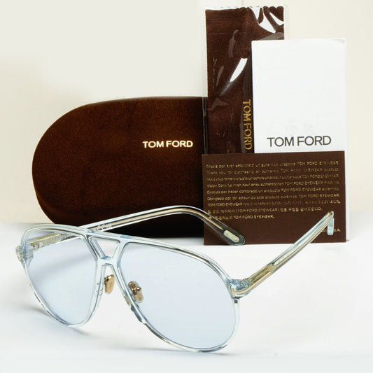 Tom Ford Sunglasses Bertrand Light Blue Oversized Pilot FT1061 TF 1061 84V