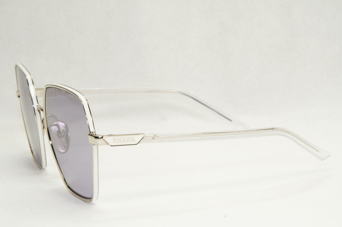 Prada Sunglasses Violet Silver Tranparent Hexagonal PR56YS SPR 56Y 1BC-09M 58mm