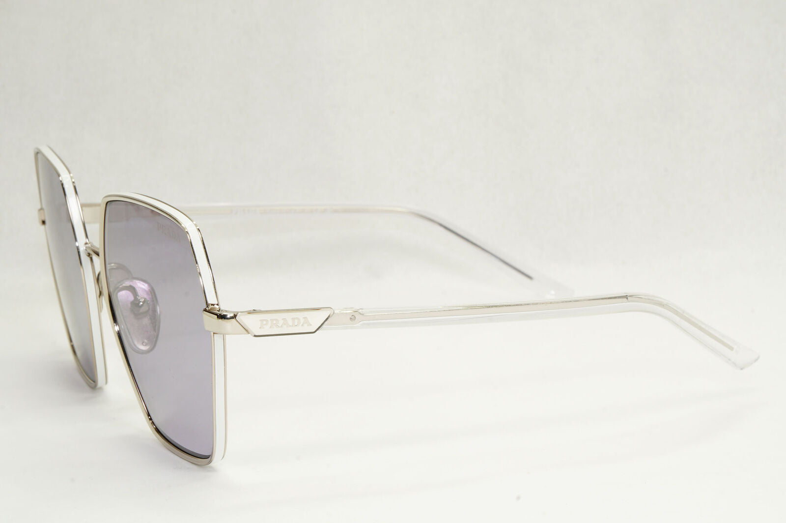 Prada Sunglasses Violet Silver Tranparent Hexagonal PR56YS SPR 56Y 1BC-09M 58mm