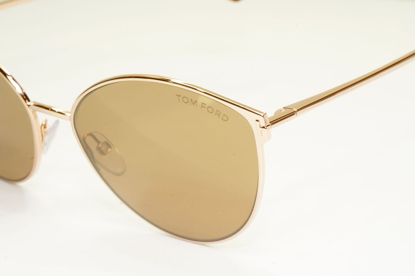 Authentic Tom Ford Womens Gold Brown Metal Sunglasses Zeila TF 654 28G