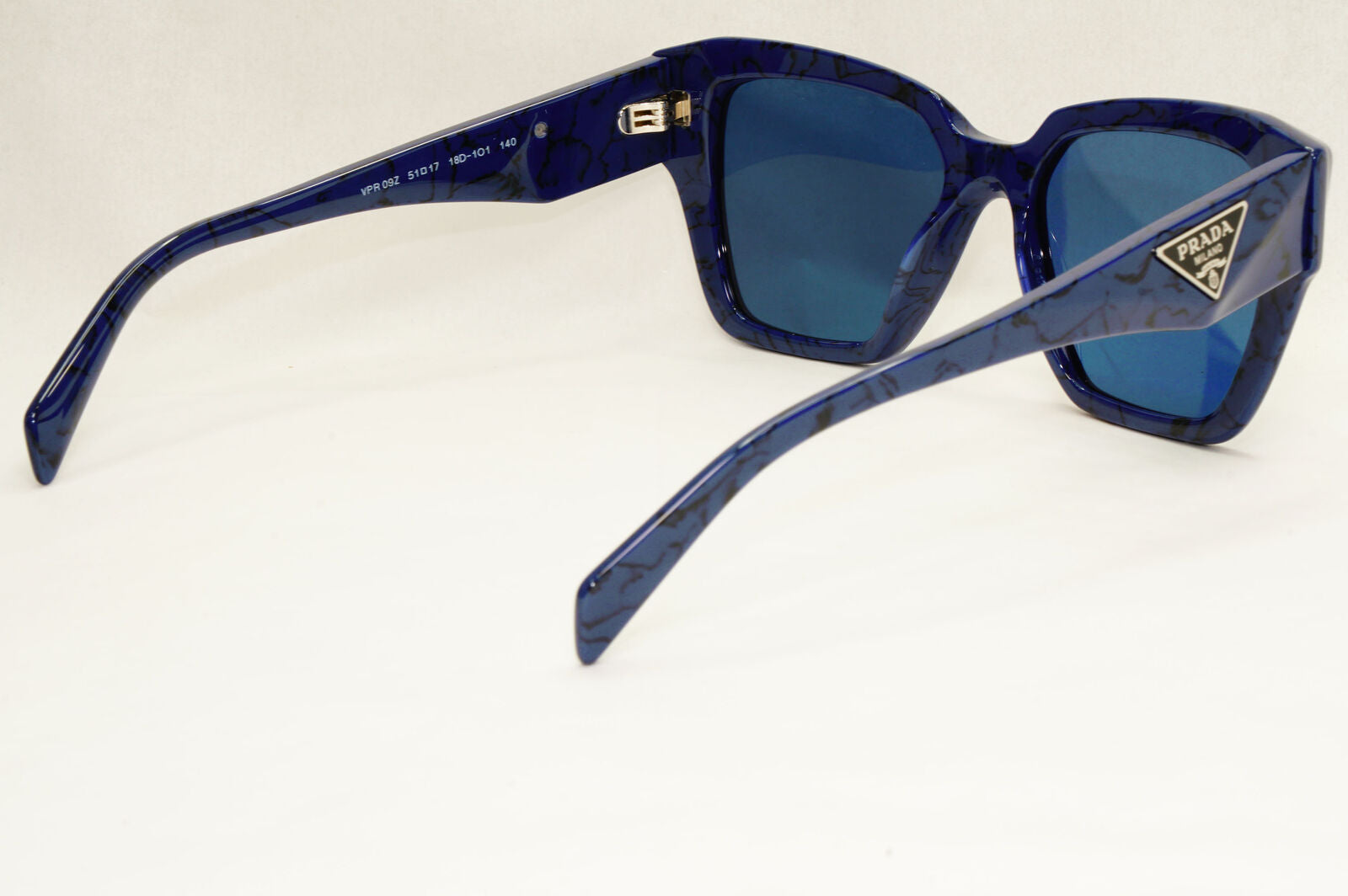 Prada Sunglasses Blue Triangle Symbole Marble Square PR09ZV VPR 09Z 18D-1O1 51mm