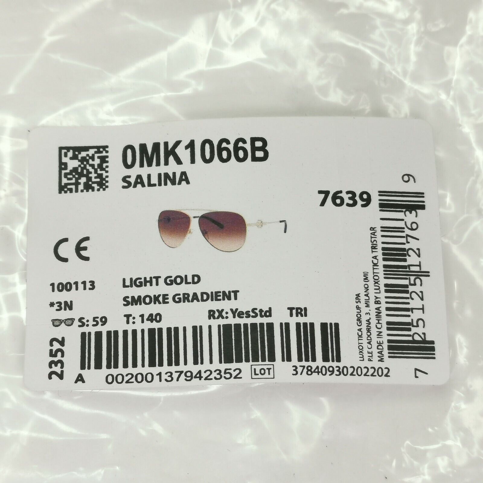 Michael Kors Sunglasses Pilot Gold Brown Gradient MK 1066-B Salina 1001/13