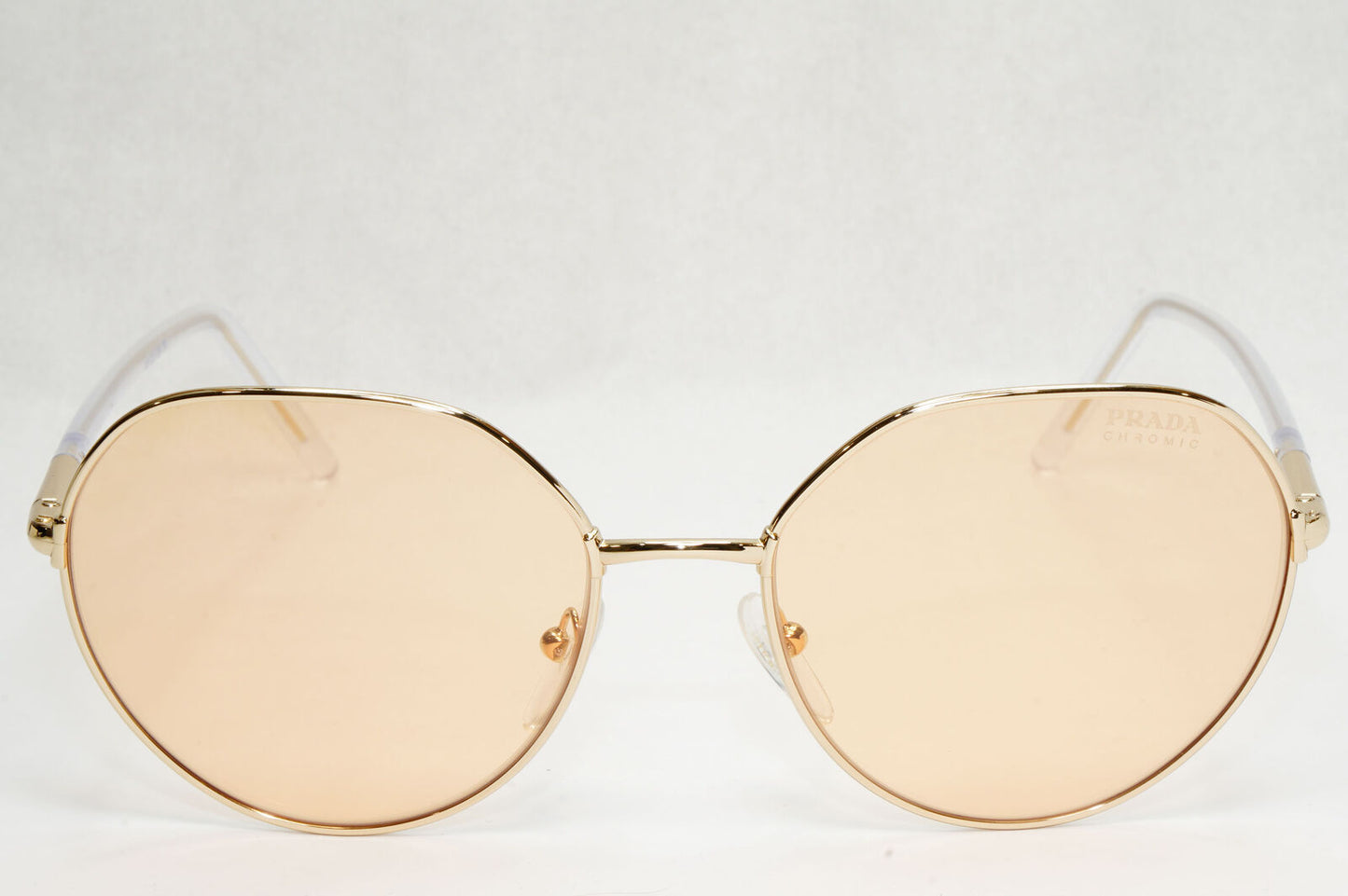 Prada Sunglasses Photochromic Gold Orange Round PR65XS SPR 65X ZVN-09D 58mm