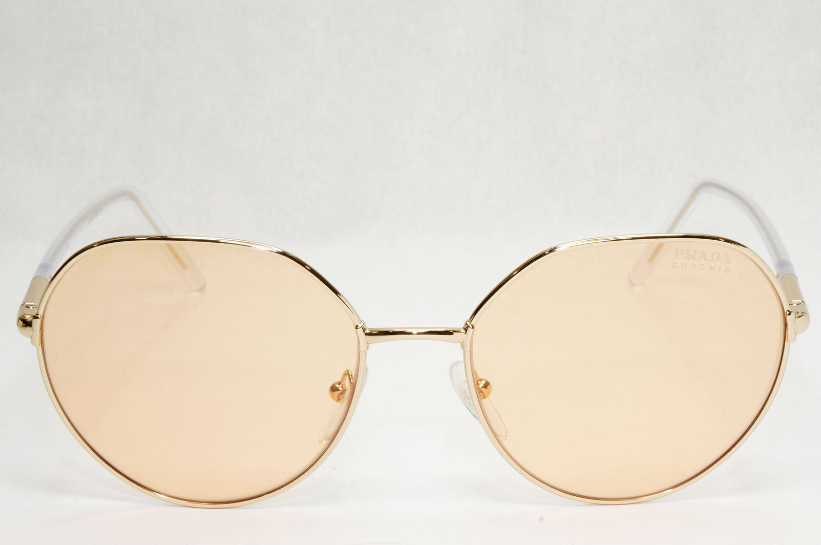 Prada Sunglasses Photochromic Gold Orange Round PR65XS SPR 65X ZVN-09D 58mm